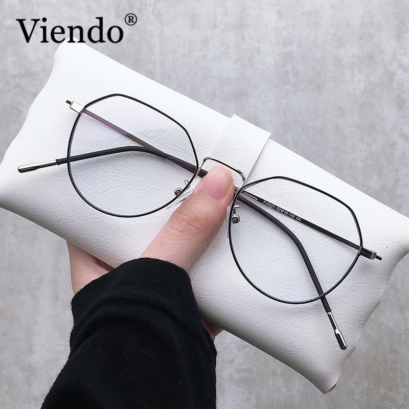 Gọng kính cận kim loại nam nữ VIENDO mắt đa giác đổi màu chống ánh sánh xanh thanh mảnh màu sắc thời trang kính cận có độ cắt theo yêu cầu