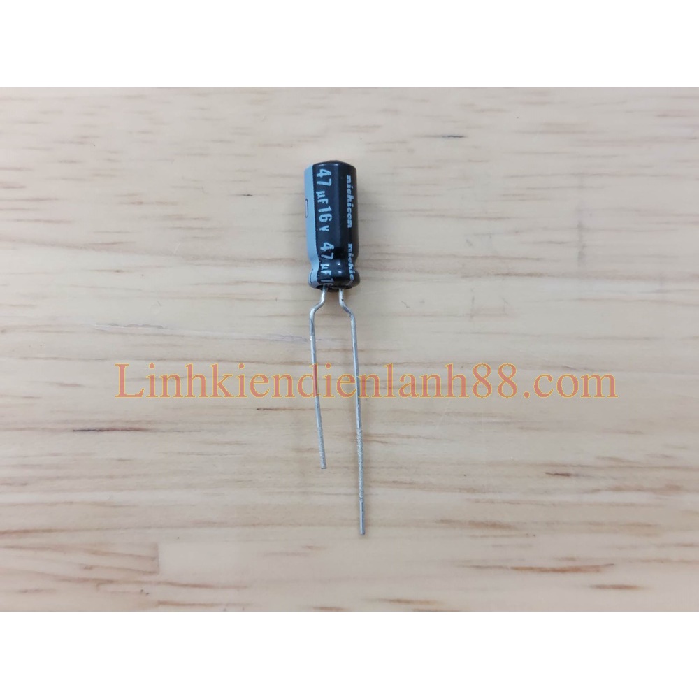 (10 cái) Tụ Hóa 47uf 16v Nichicon (có dây, loại xịn) Mới, Chính Hãng 100%.