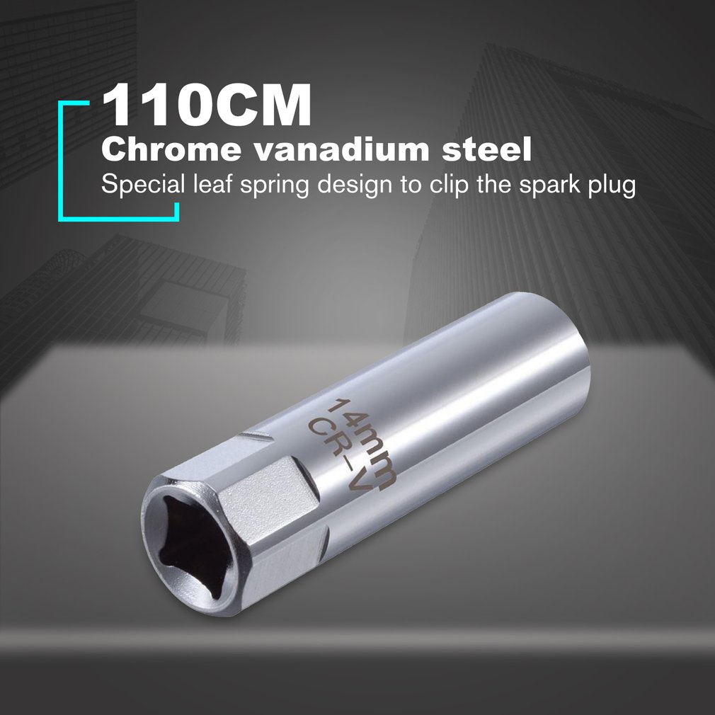 =Christmas=14MM Spark Plug Socket Remove Wrench Thin Wall 12-Point Magnetic Removal Tool