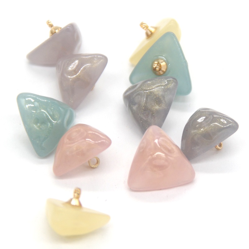 Set 10 Nút Ngọc Trai Hình Tam Giác Nhiều Màu Dễ Thương 15 / 20mm Làm Phụ Kiện Trang Trí Đầm Cưới