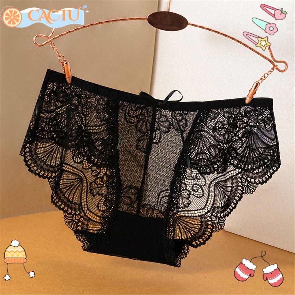 Quần Lót Ren Trong Suốt Lưng Thấp Thêu Họa Tiết Xinh Xắn