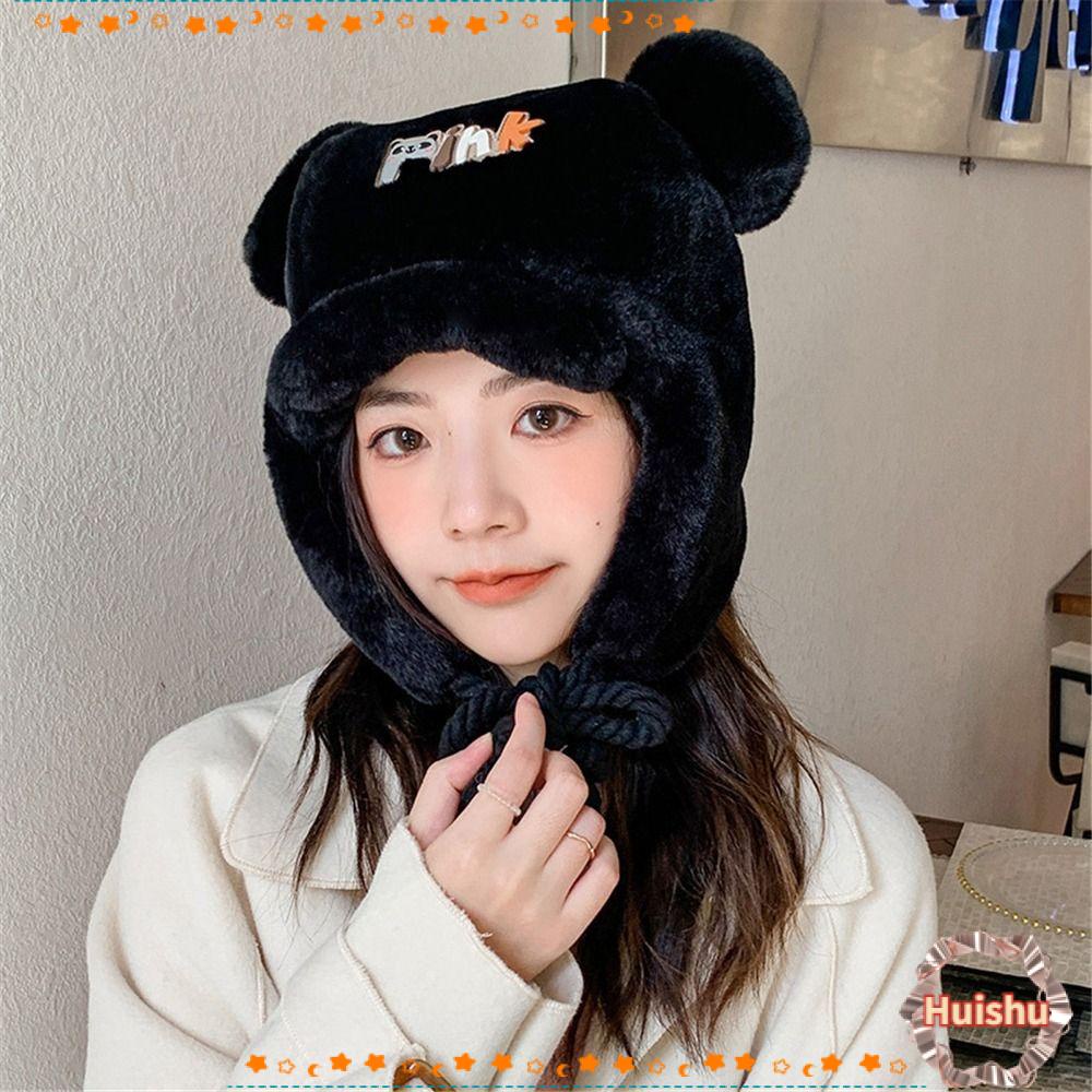 Mũ Trùm Đầu Giữ Ấm Tai Gấu Bông Thời Trang