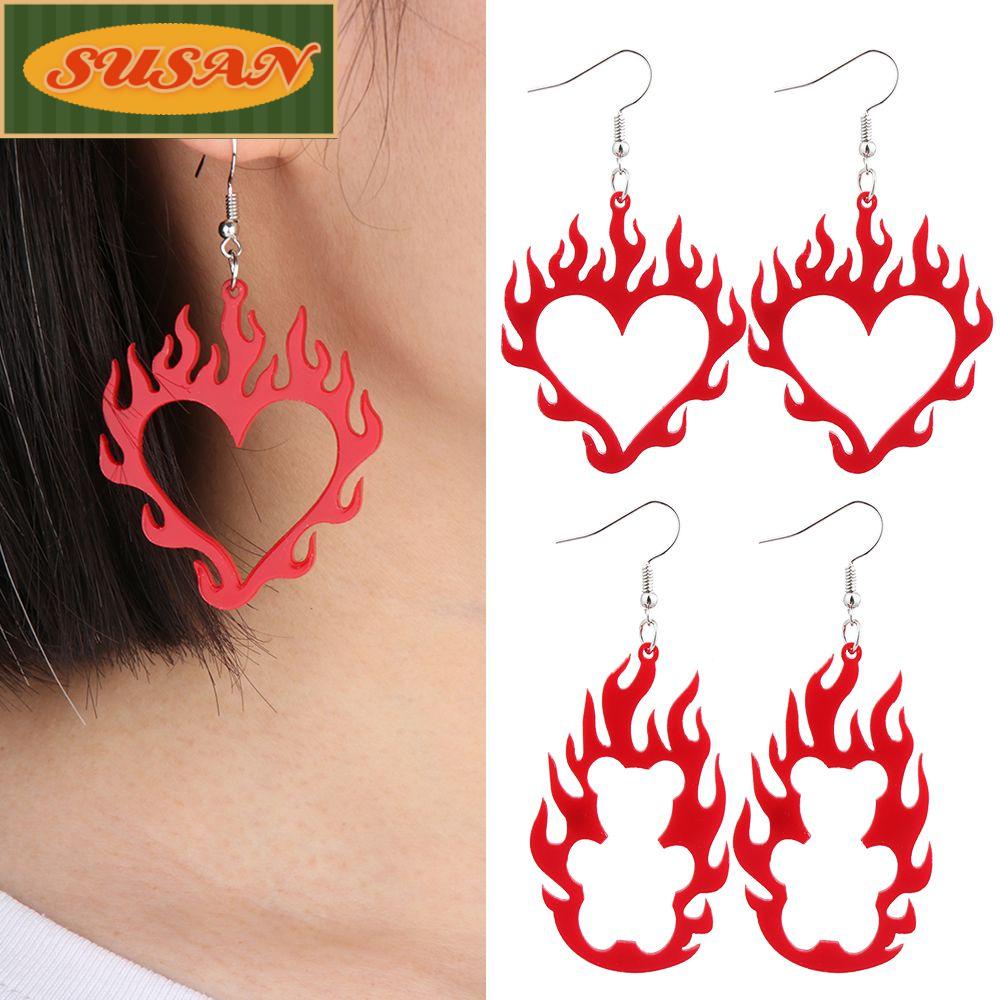 Bông Tai Acrylic Hình Ngọn Lửa Thời Trang Sáng Tạo Cho Nữ