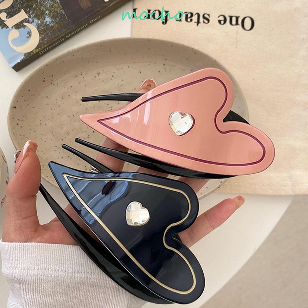 Kẹp Tóc Nhựa Hình Trái Tim Dễ Thương Phong Cách Hàn Quốc