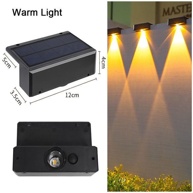 Bộ 4 Đèn Led Năng Lượng Mặt Trời Siêu Sáng Chống Thấm Nước Chuyên Dụng Cho Cầu Thang Ngoài Trời