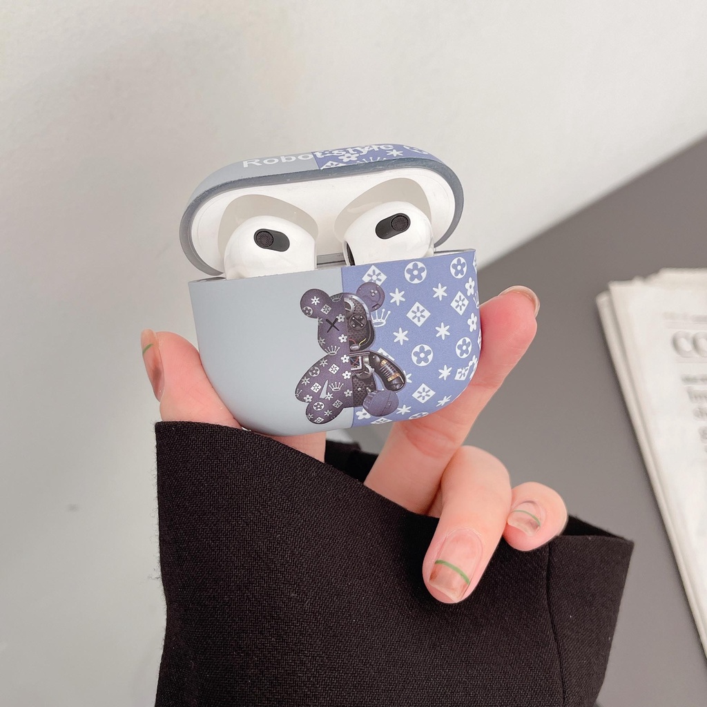 Vỏ Bảo Vệ Hộp Sạc Tai Nghe AirPods Pro 1 2 3 Pro2 Bằng TPU Mềm Hình Gấu Kaws Dạ Quang