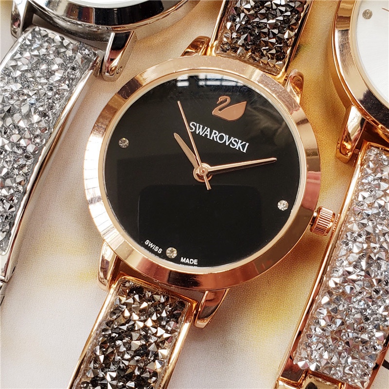 Đồng Hồ Thạch Anh Swarovski Thiết Kế Đơn Giản Thời Trang Cho Nữ