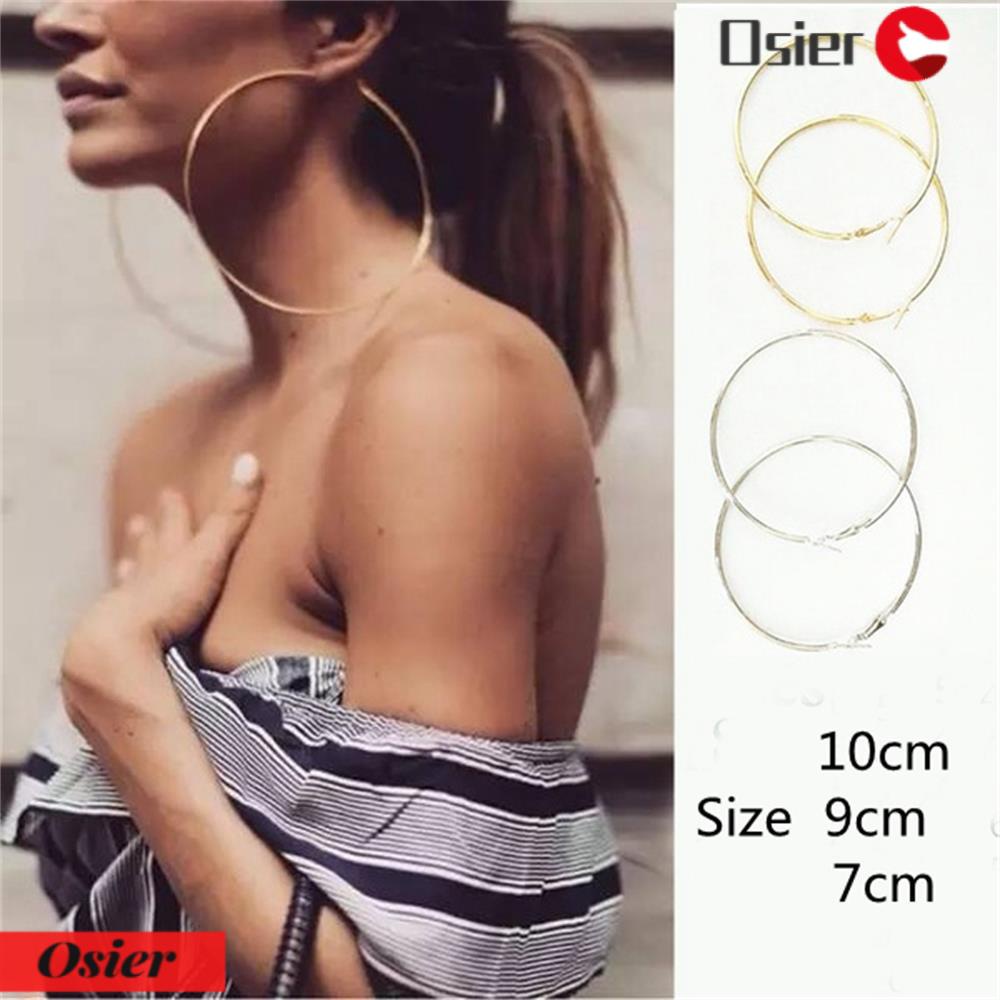 1 Đôi Khuyên Tai Tròn Phong Cách Punk Cho Nữ