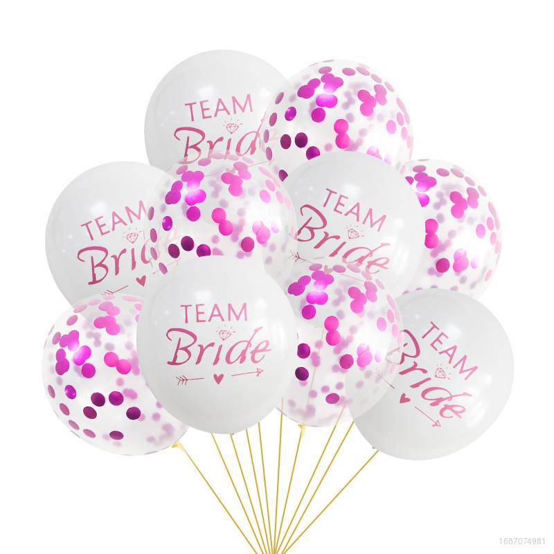 Set 2 10 Bong Bóng Cao Su In Hình Cô Dâu Trang Trí Tiệc Cưới YS2