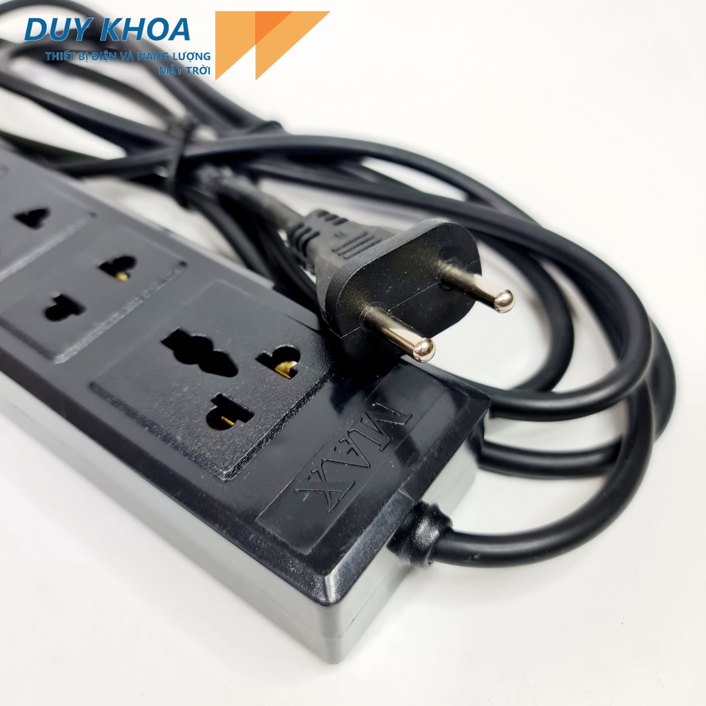 Ổ Cắm Điện 6 Cửa 2 Công tắc Màu Đen Công suất 3000w VINAMAX ® - Hàng Việt Nam chất lượng cao