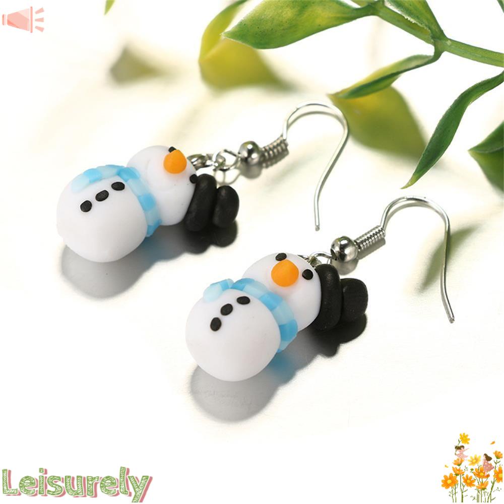 1 Đôi Bông Tai Thời Trang Bằng Đất Sét Polymer Phong Cách Giáng Sinh