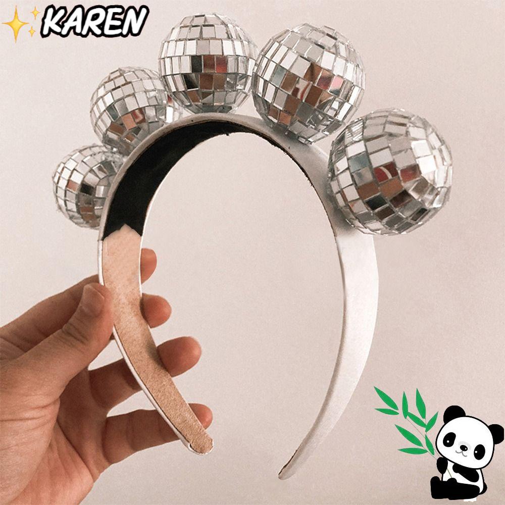 KAREN Băng Đô Cài Tóc Đính Bóng Lông Chất Lượng Cao Trang Trí Lễ