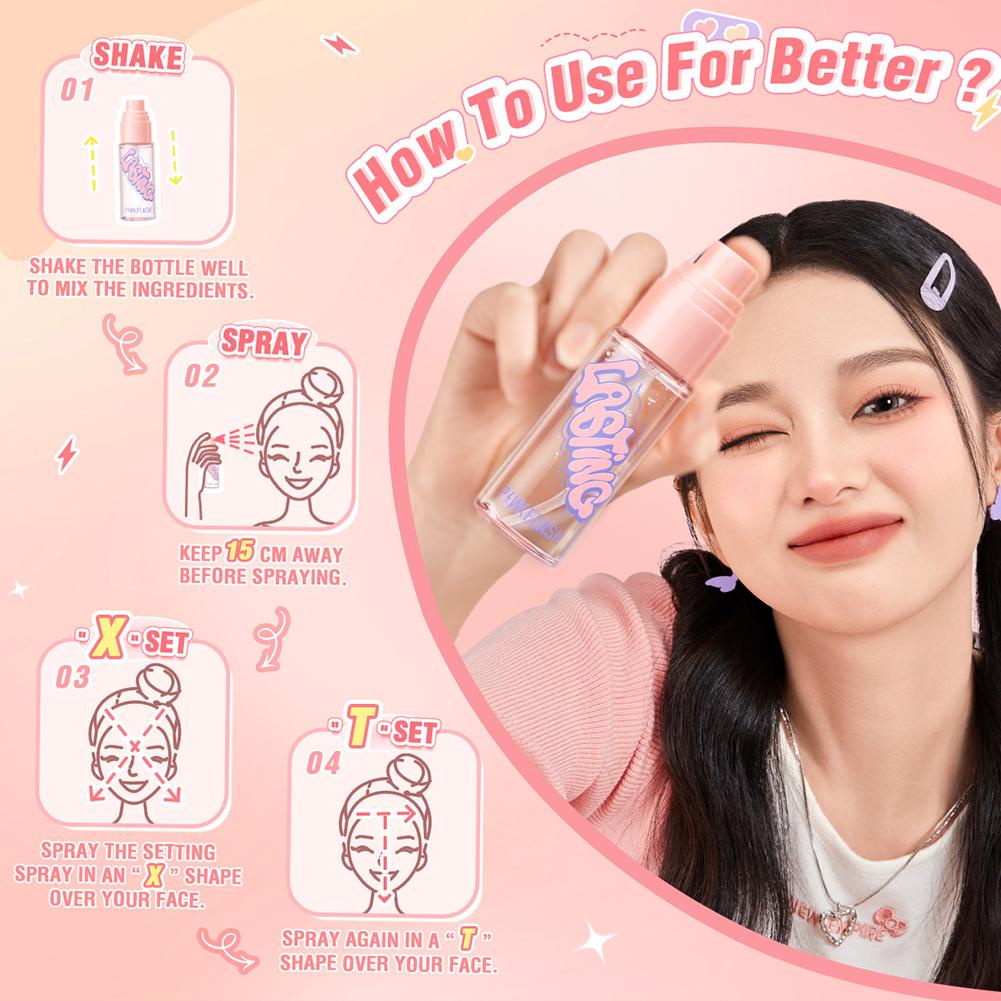 Xịt Khoáng Cố Định Lớp Trang Điểm Dưỡng Ẩm Kiểm Soát Dầu PINKFLASH 40ml D1Y2