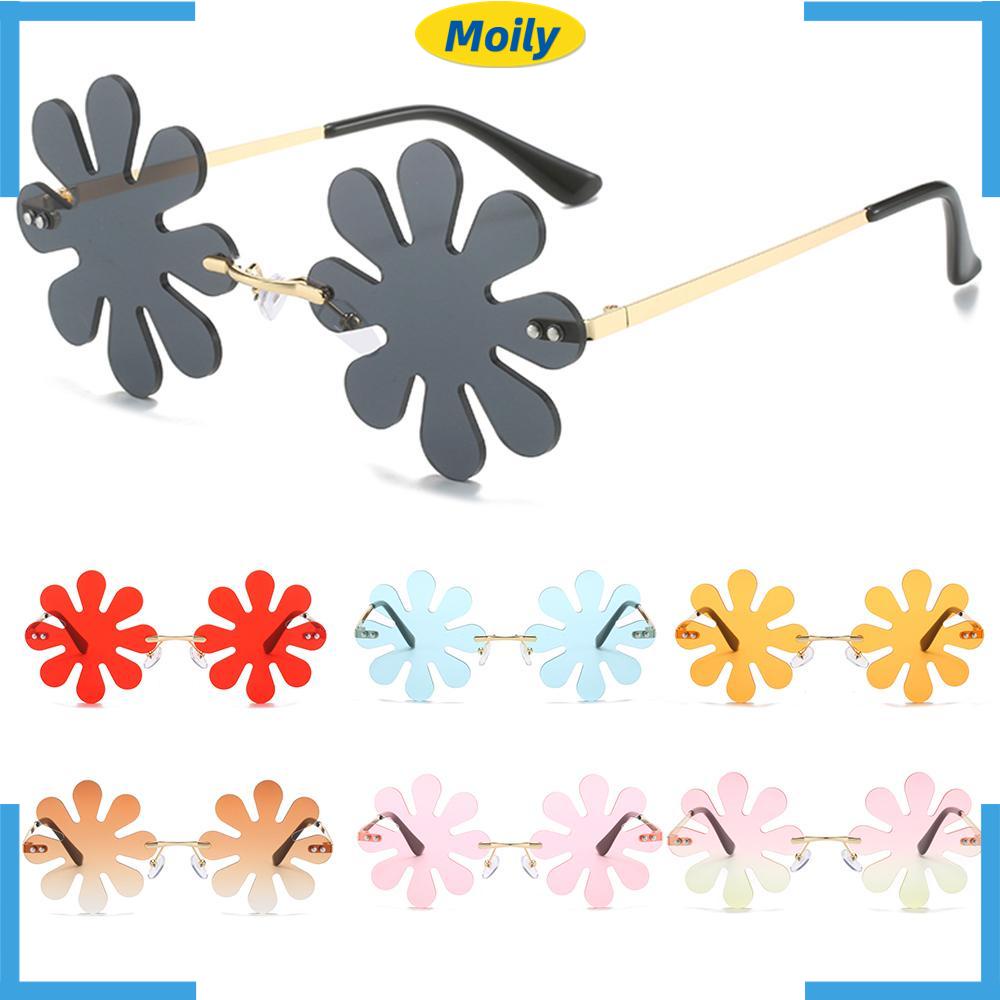 Kính Mát Hình Hoa Không Viền Thời Trang Đi Biển