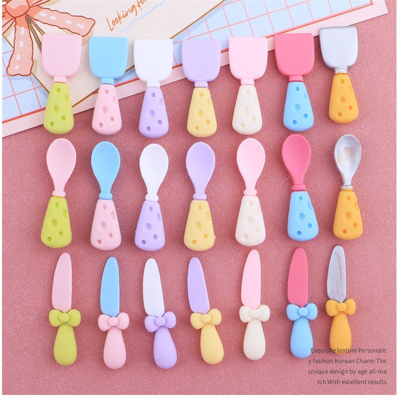 Bộ 7 Món Muỗng Nĩa Phô Mai Dễ Thương Trang Trí Nhà Búp Bê