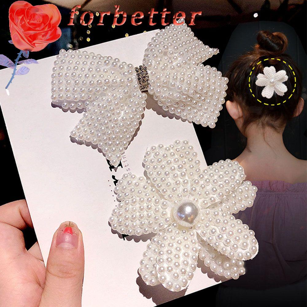 Nơ Cài Tóc Màu Trắng Thời Trang|Kẹp Tóc Nhiều Lớp Lấp Lánh