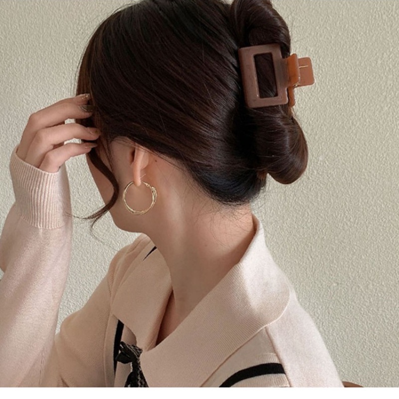 Kẹp Tóc Hình Vuông Cỡ Nhỏ Trong Suốt Phong Cách Cổ Điển Thời Trang Cho Nữ