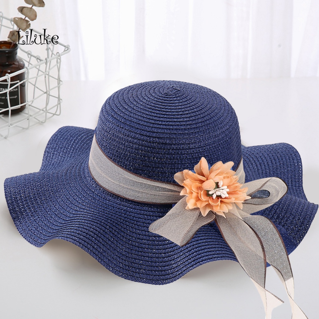 Nón Cối Rộng Vành Phối Nơ Thời Trang Cho Nữ