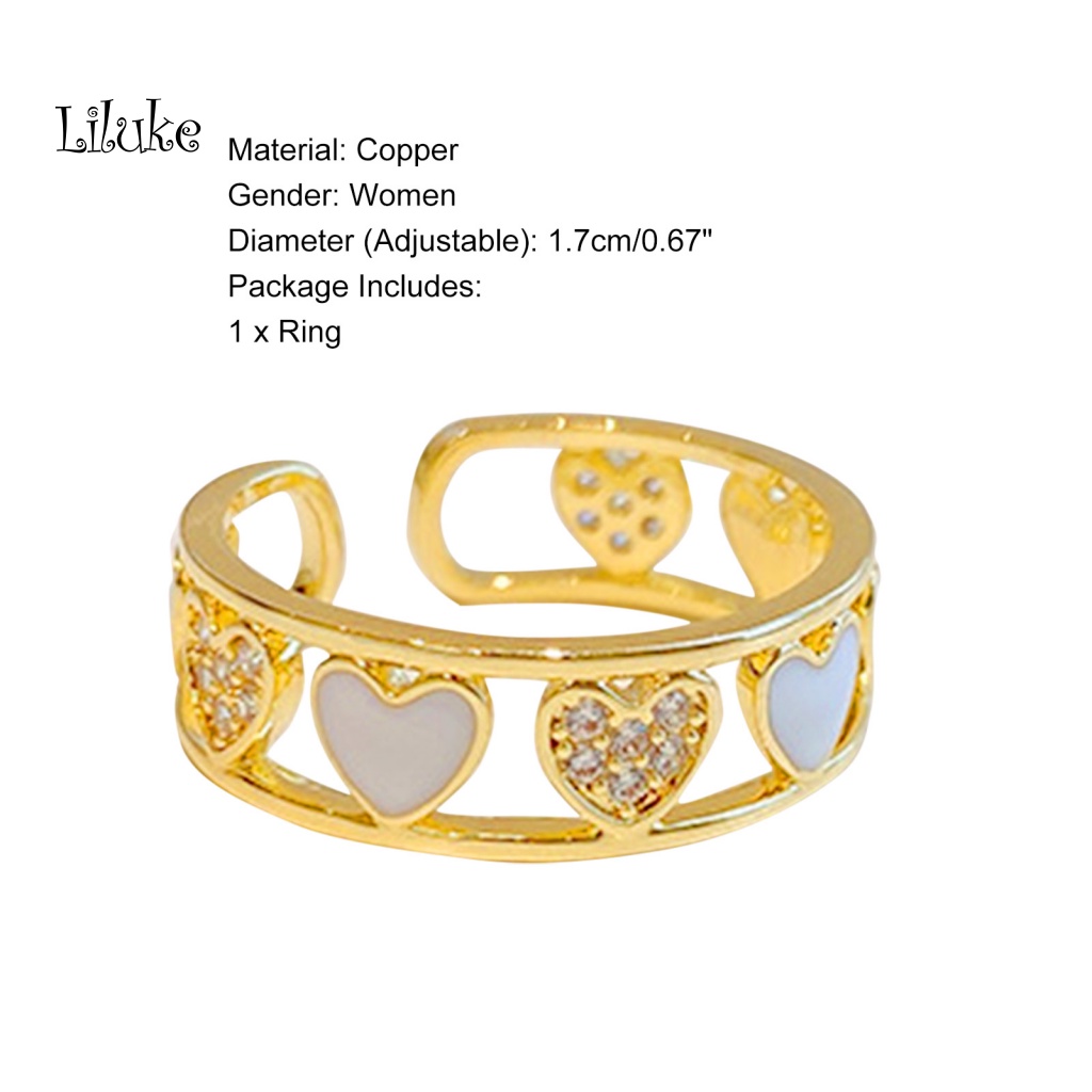 Nhẫn Hợp Kim Trang Trí Hình Trái Tim Thời Trang Cho Nữ