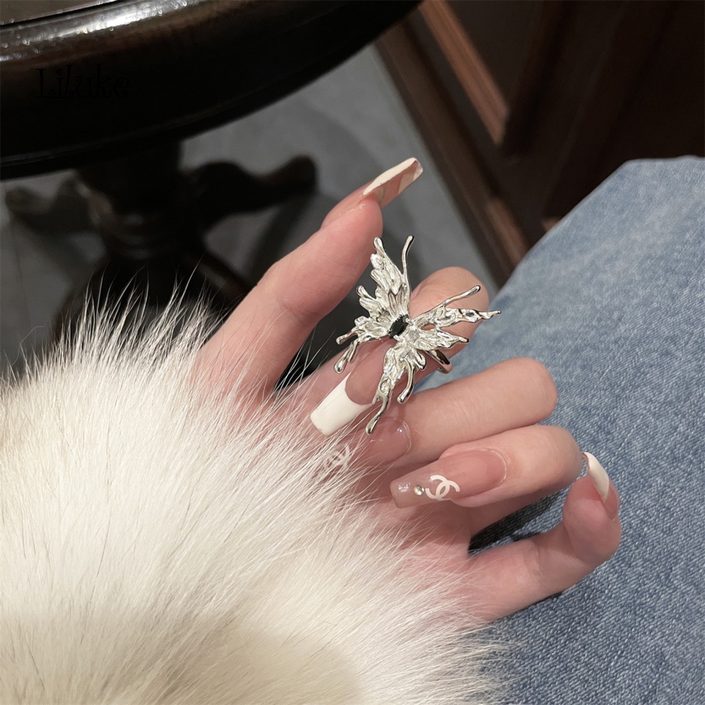 Nhẫn Hợp Kim Trang Trí Hình Bướm Đính Đá Thời Trang Cho Nữ