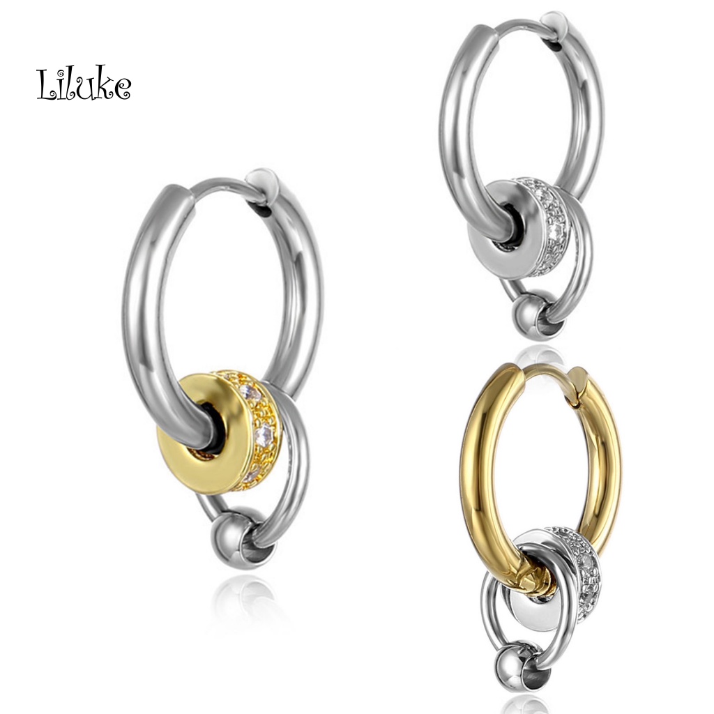 1 Đôi Khuyên Tai Thép Titan Kiểu Dáng Đơn Giản Thời Trang Cho Nam