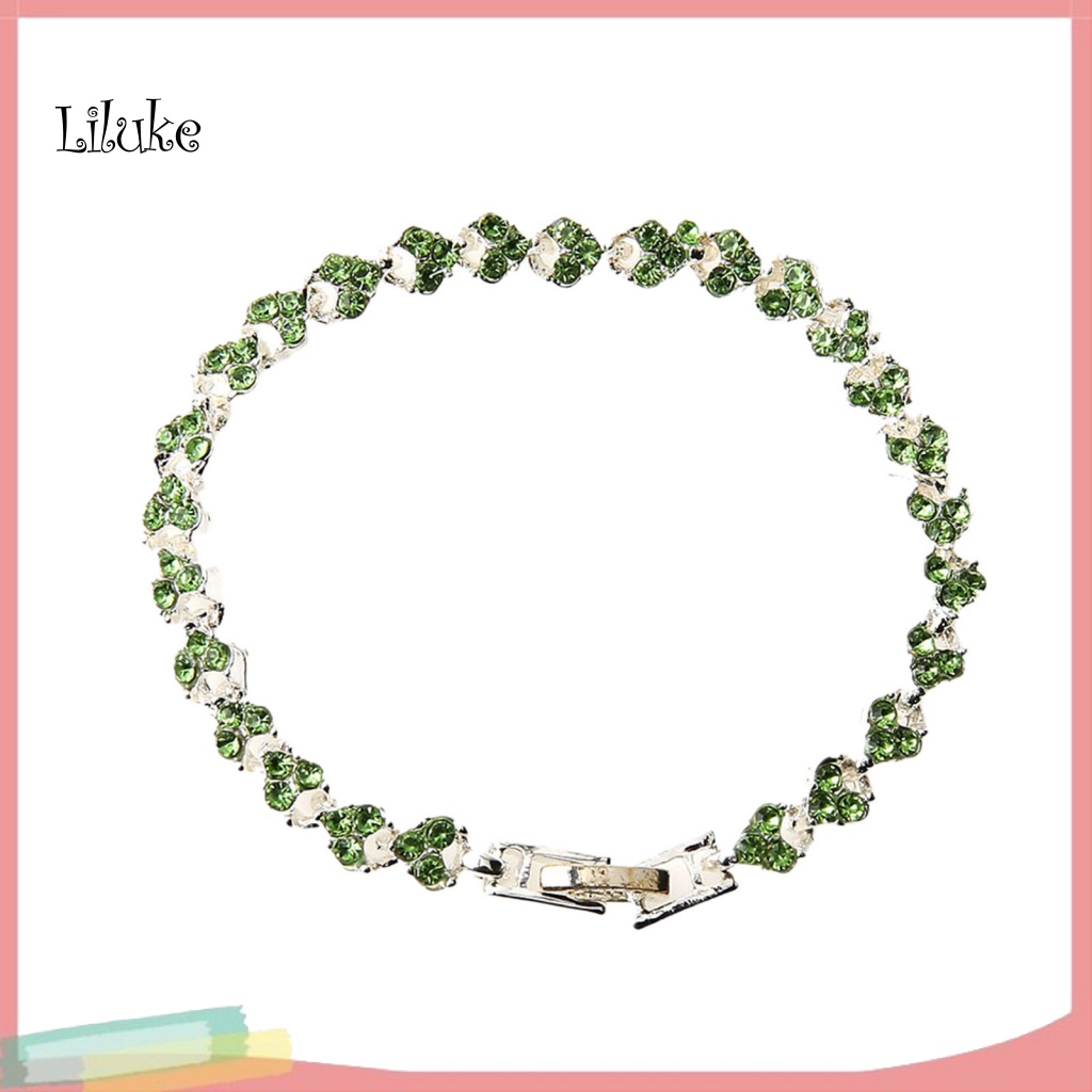 Vòng Tay Hợp Kim Đính Đá Màu Trơn Kiểu Dáng Sang Trọng Cho Nữ