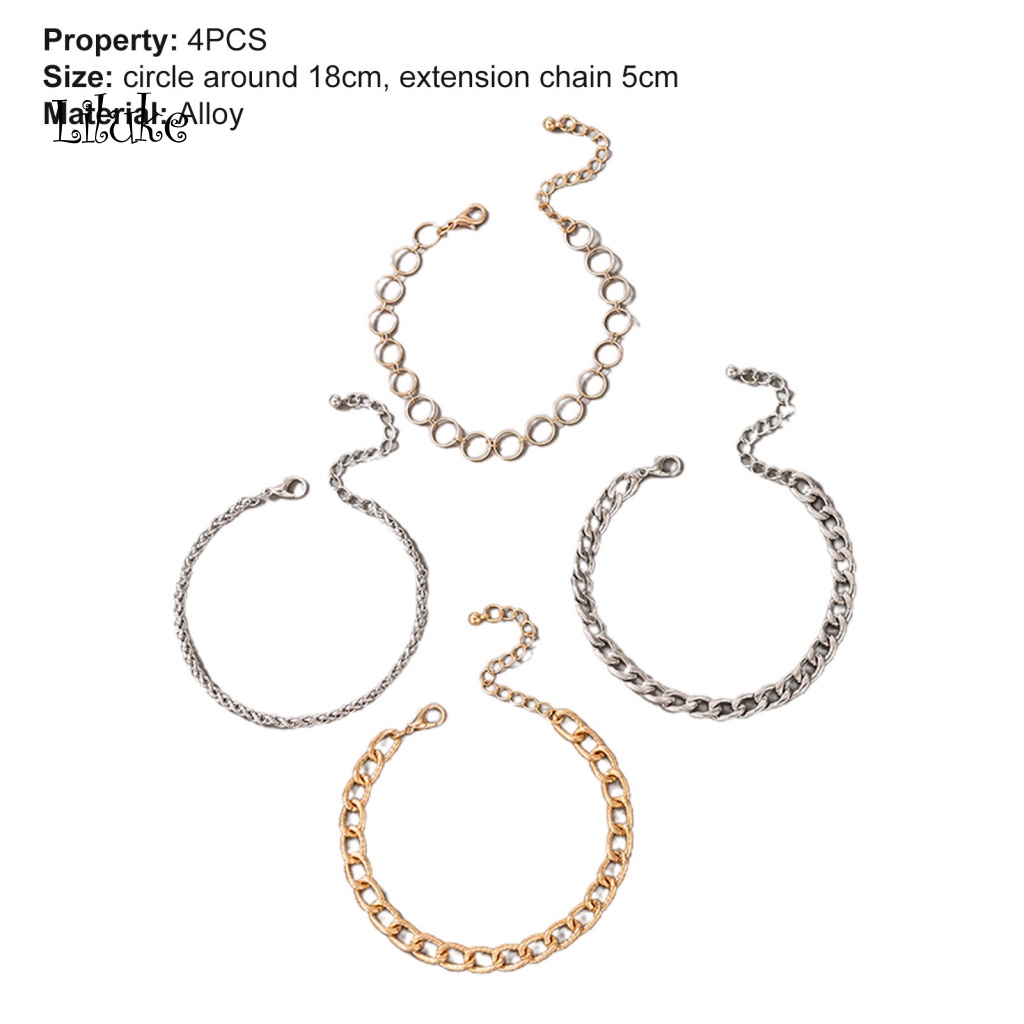 Vòng Tay Hợp Kim Màu Trơn Kiểu Dáng Đơn Giản Thời Trang Cho Nữ