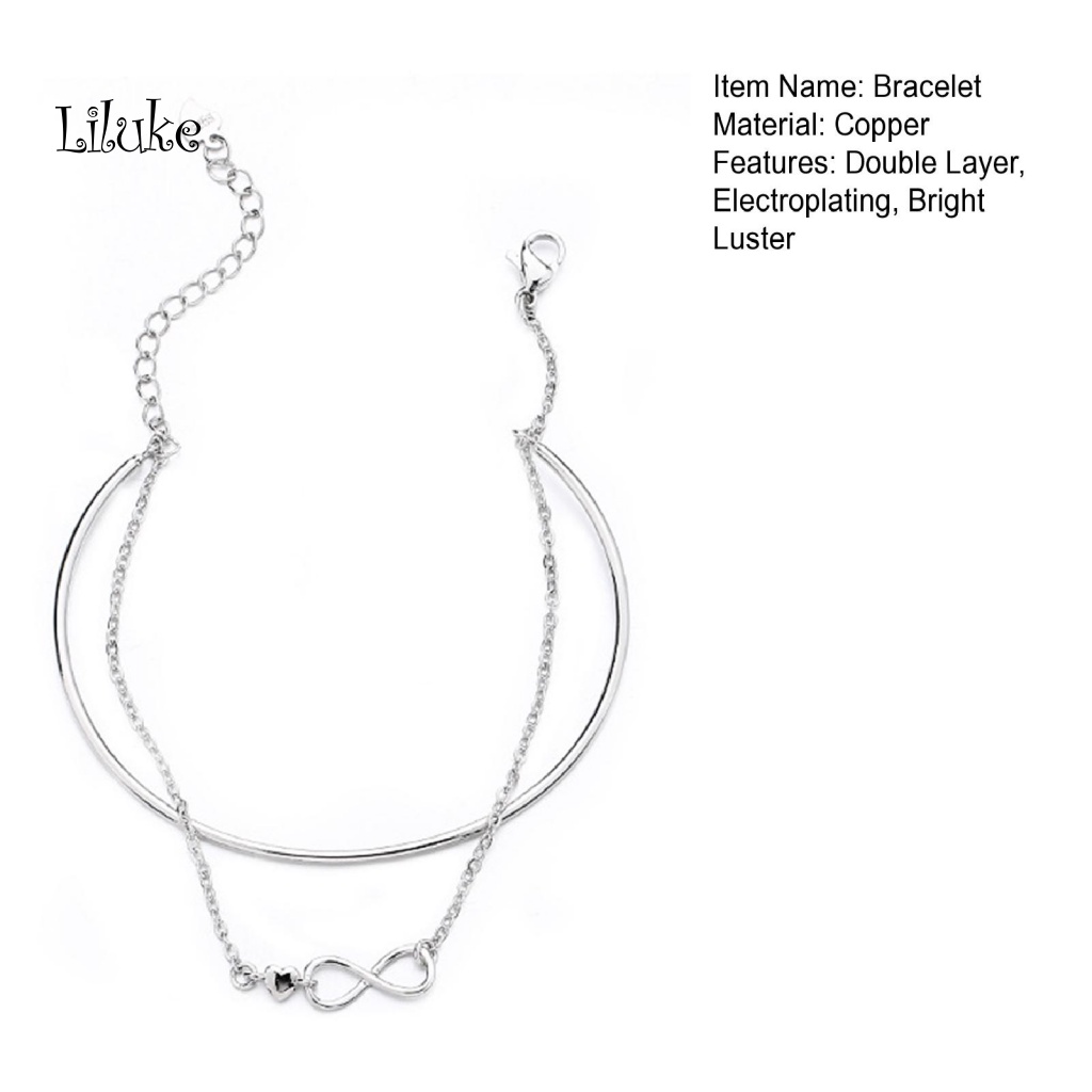 Lk Vòng Đeo Tay Hai Lớp Sáng Bóng Mặt Hình Trái Tim Mạ Điện Kỷ Niệm Chưa Phai Quà Tặng Hàng Ngày Cho Nữ