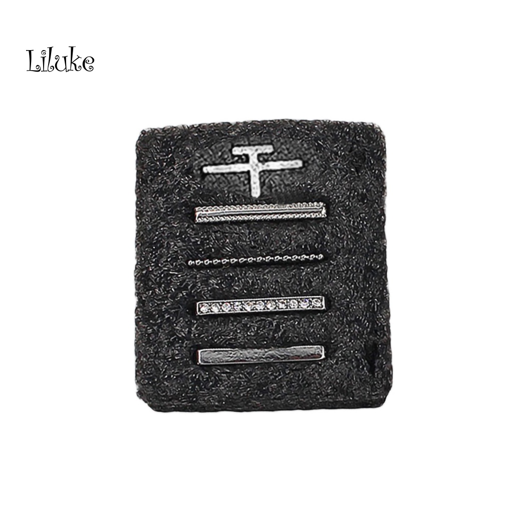 Bộ 5 Vòng Dây Đồng Hồ Đeo Tay Hợp Kim Trang Trí Đính Đá Thời Trang Cho Nữ