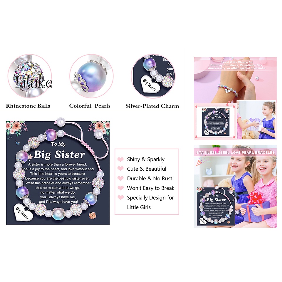 Lk Vòng Đeo Tay Nối Dài Tua Rua Đính Đá Ngọc Trai Giả Màu Tương Phản Chữ Touching Có Thể Điều Chỉnh