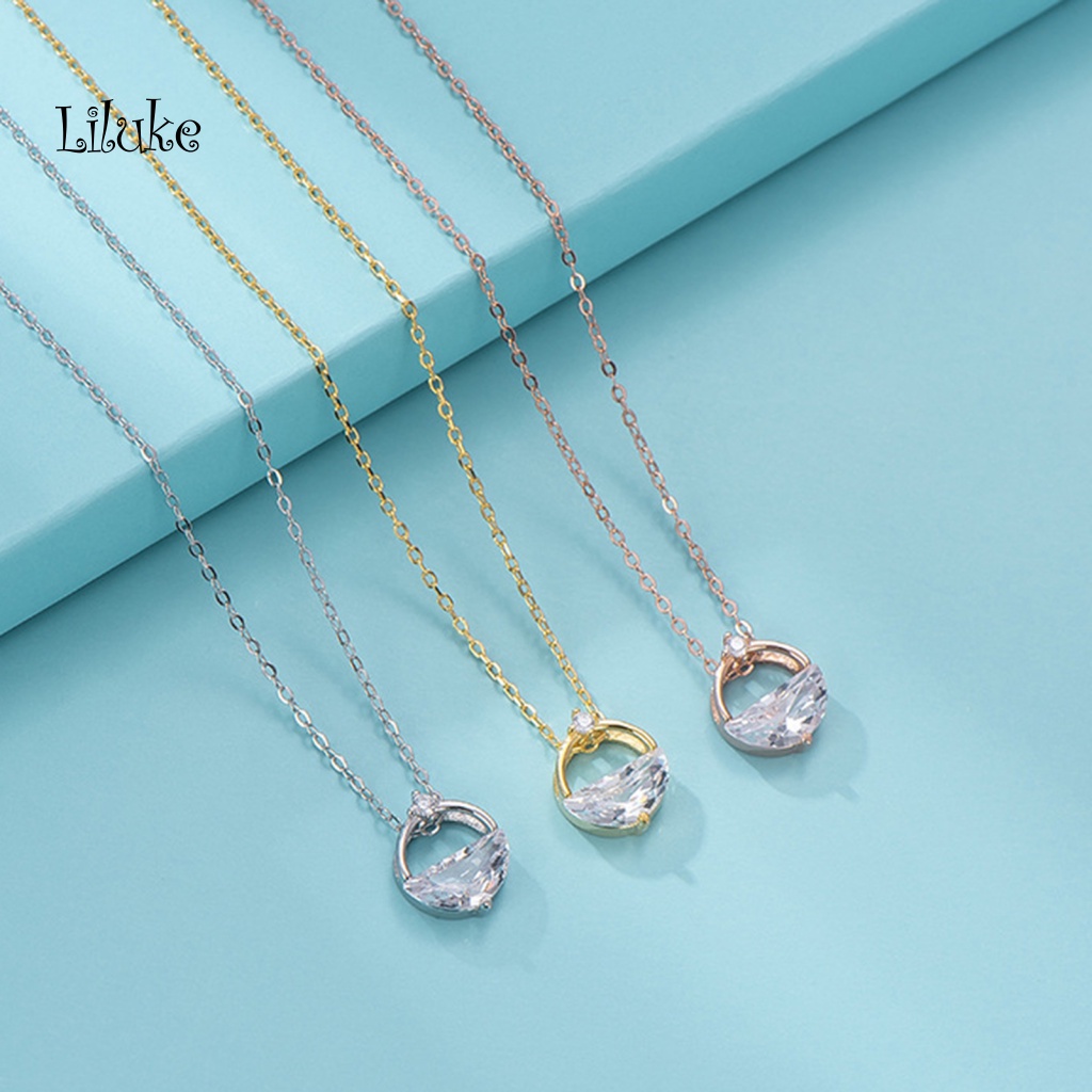 Vòng cổ Mạ Bạc Trang Trí Mặt Hình Giọt Nước Xinh Xắn Cho Nữ