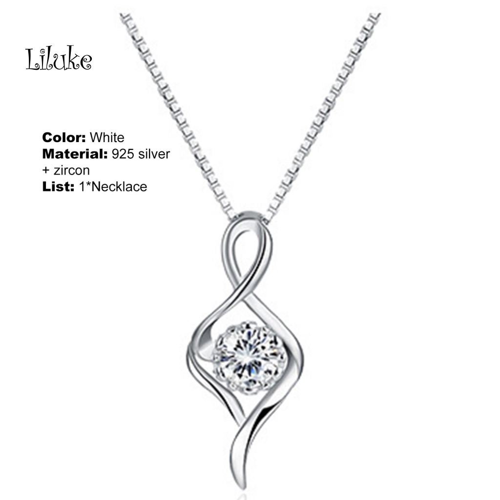 Vòng cổ Hợp Kim Mạ Bạc Trang Trí Đá Zirconia Thời Trang Cho Nữ