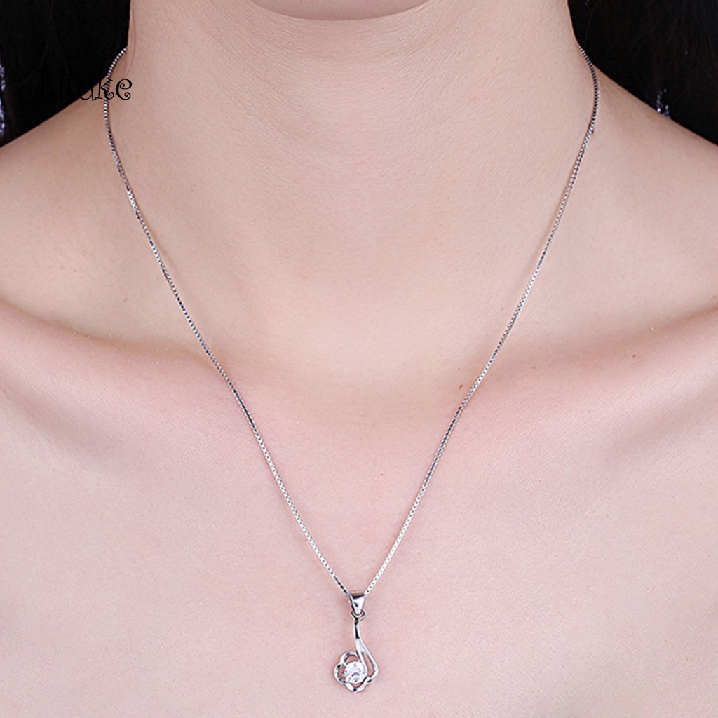 Vòng cổ Mạ Bạc 925 Trang Trí Hoa Đính Đá Dễ Thương Cho Nữ