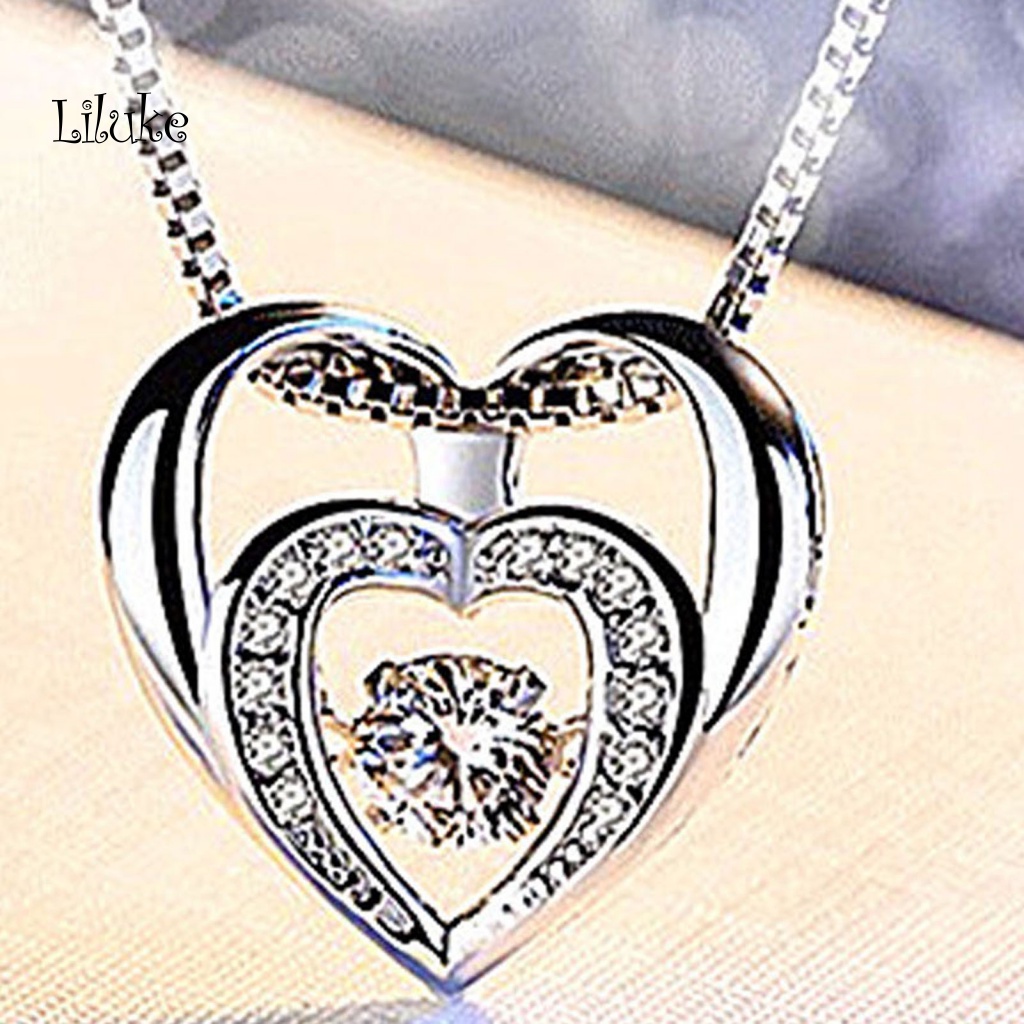Vòng cổ Hợp Kim Trang Trí Trái Tim Đính Đá Xinh Xắn Cho Nữ