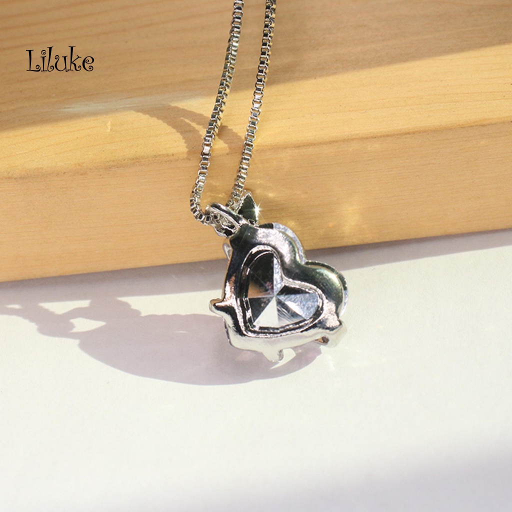 Vòng cổ Mạ Bạc Trang Trí Trái Tim Đính Đá Xinh Xắn Cho Nữ