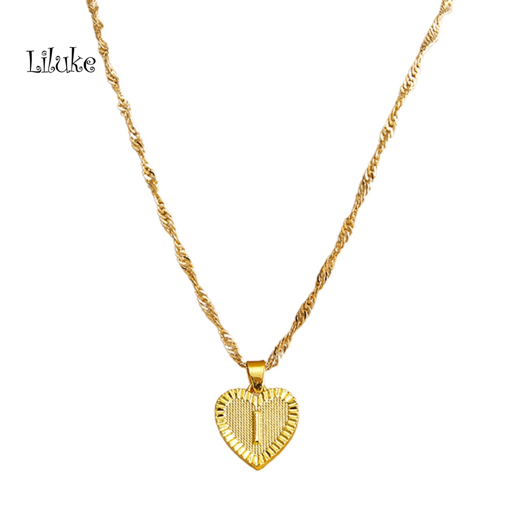 Vòng cổ Hợp Kim Trang Trí Mặt Trái Tim Khắc Chữ A-Z Đơn Giản Cho Nữ