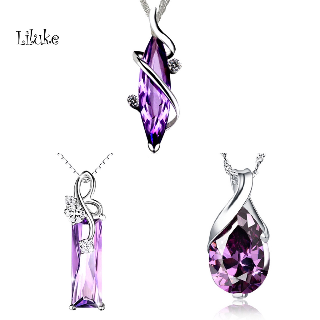 Vòng cổ Hợp Kim Trang Trí Đá Tím Xinh Xắn Cho Nữ