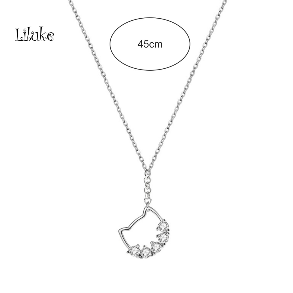 Vòng cổ Hợp Kim Trang Trí Hình Mèo Con Đính Đá Xinh Xắn Dễ Thương Cho Nữ