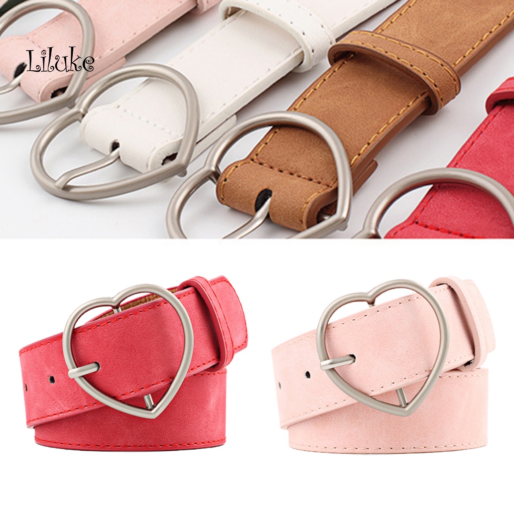 Thắt Lưng Nữ Giả Da Với Khoá Hình Trái Tim Thời Trang