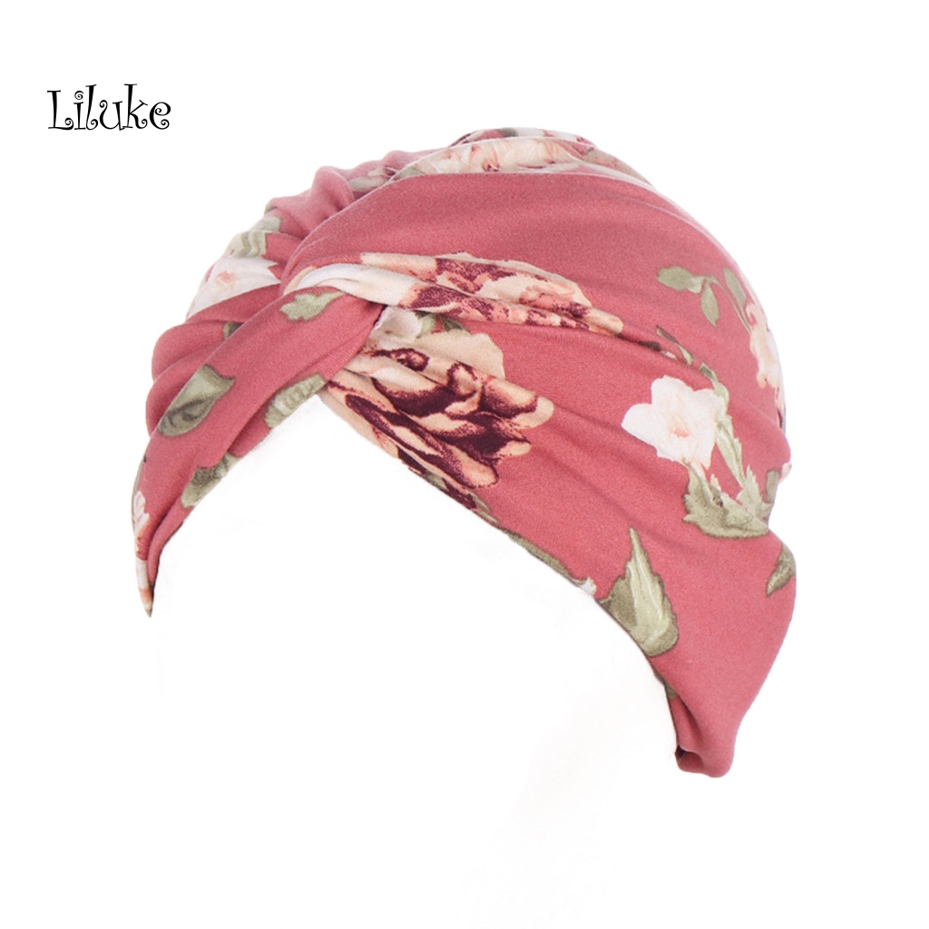 Mũ Trùm Đầu Bằng Vải Sợi Sữa In Họa Tiết Hoa Không Phai Màu Cho Nữ