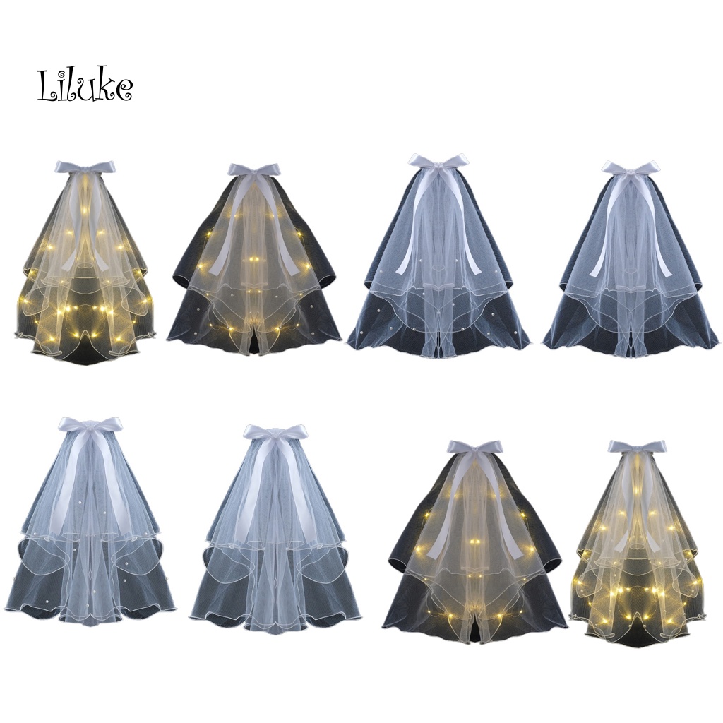 Vỏ Ren Lưới Thắt Nơ Trang Trí Tóc Cô Dâu Kèm Đèn Chụp Ảnh