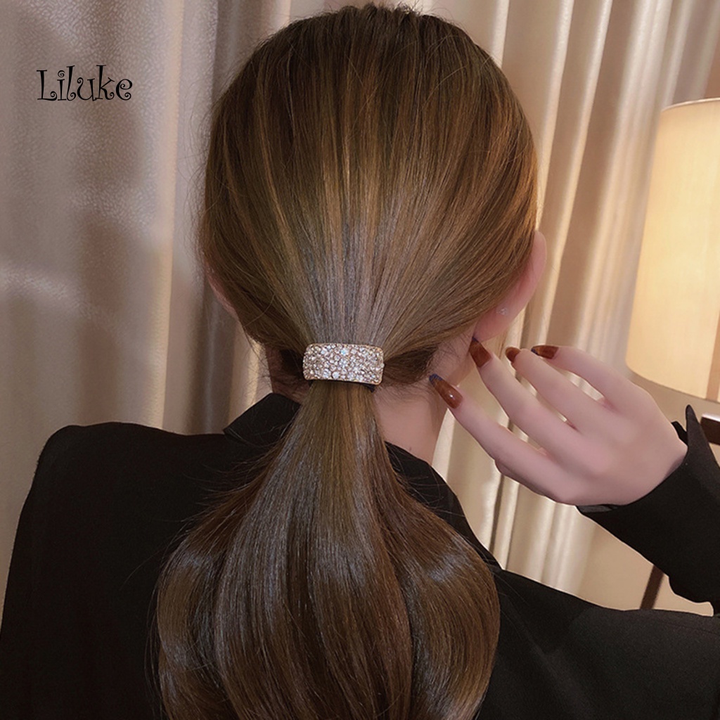 Dây Buộc Tóc Nữ Đính Đá Lấp Lánh Nhiều Lớp Thời Trang