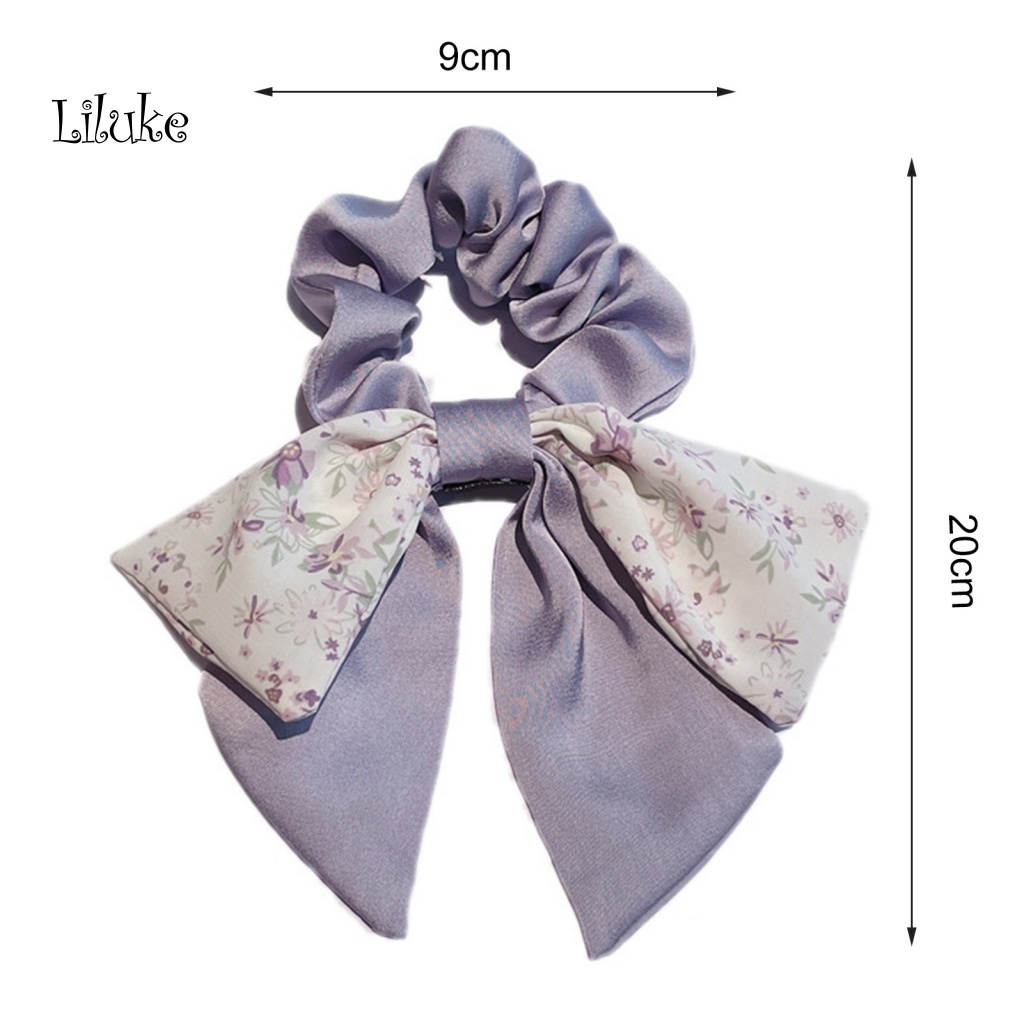 Dây Cột Tóc Phối Nơ Họa Tiết Hoa Thời Trang Xinh Xắn Cho Nữ