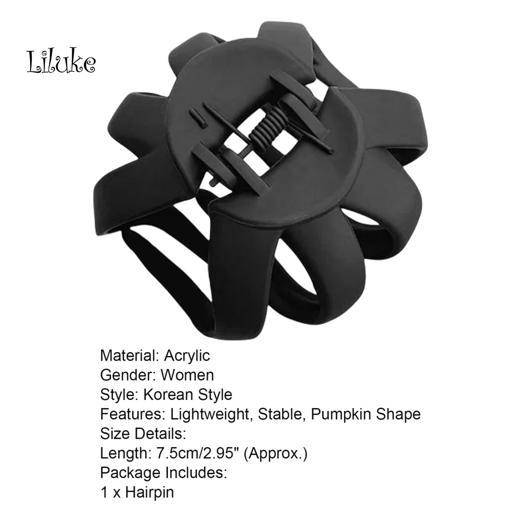 Kẹp Tóc Màu Đen Hình Bí Ngô Phong Cách Hàn Quốc Cho Nữ