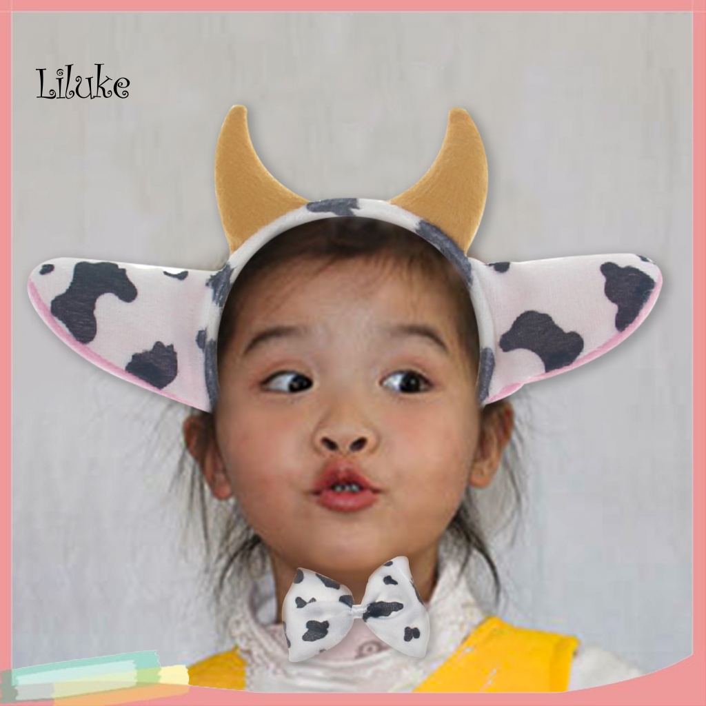 1 Bộ Băng Đô Cài Tóc Hình Bò Hoạt Hình Siêu Nhẹ Thân Thiện Với Da Dễ Mặc Đồ Cho Bé