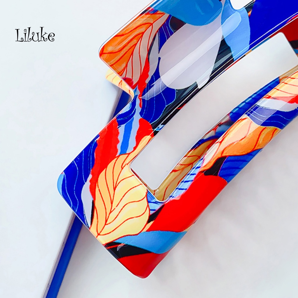 Kẹp Tóc Càng Cua Màu Sắc Tương Phản Họa Tiết Da Báo Thời Trang