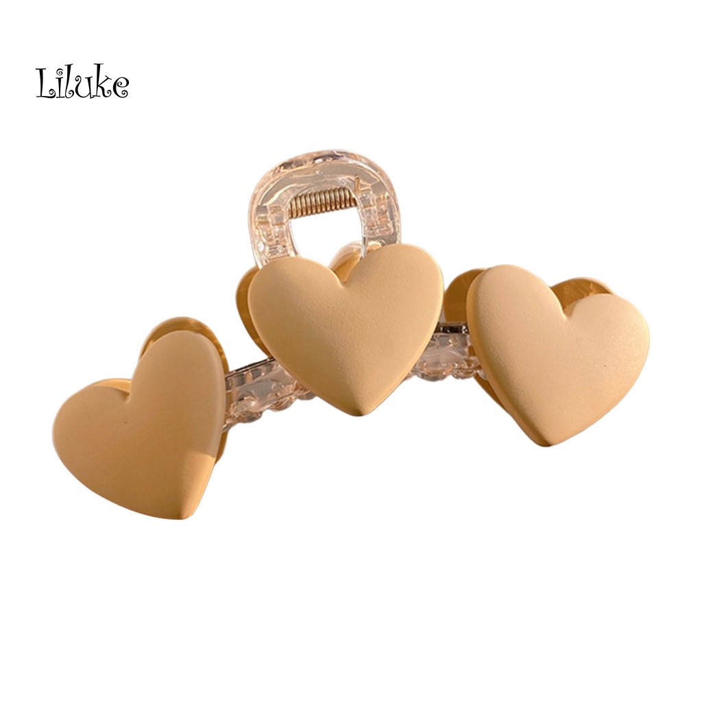 Kẹp Tóc Càng Cua Trong Suốt Hình Chiếc Răng Trái Tim Chống Trượt Cho Nữ