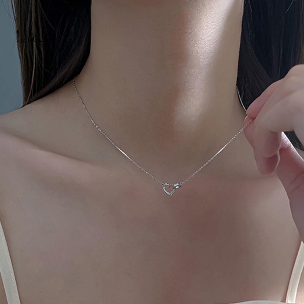 Vòng cổ Hợp Kim Trang Trí Trái Tim Đính Đá Xinh Xắn Cho Nữ