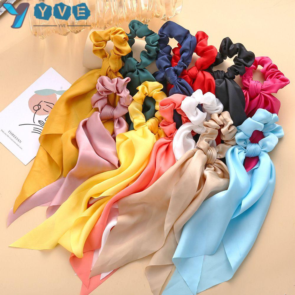 Dây Buộc Tóc Đuôi Ngựa Bằng Ruy Băng Dài Đính Nơ Lụa