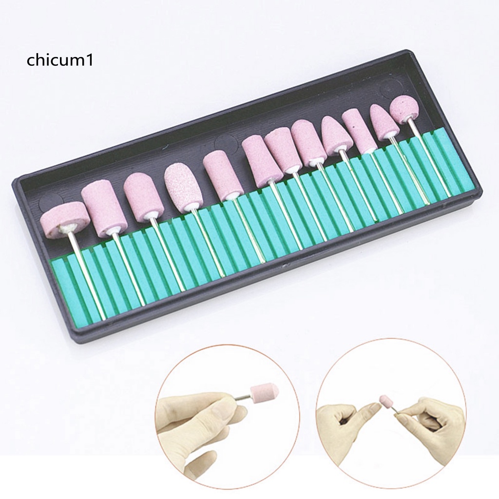 Set 12 Mũi Khoan Đá Thạch Anh Mài Móng Độ Bền Cao Dùng Tại Nhà